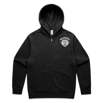 MOMC Mascot  - Men’s Relaxed Fit Zip Hoodie Black Thumbnail